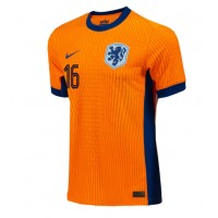 Camisa de Futebol Holanda Joey Veerman #16 Equipamento Principal Europeu 2024 Manga Curta